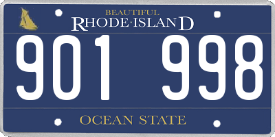 RI license plate 901998