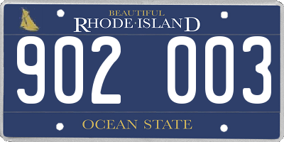 RI license plate 902003