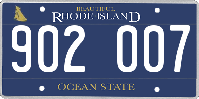 RI license plate 902007