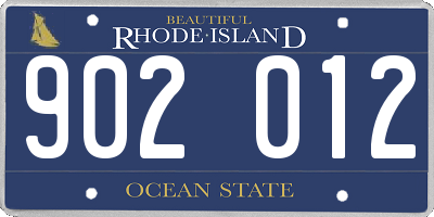 RI license plate 902012