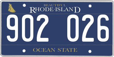 RI license plate 902026
