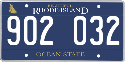 RI license plate 902032
