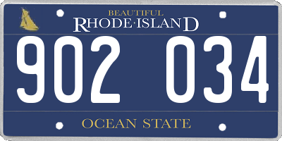 RI license plate 902034