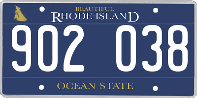 RI license plate 902038