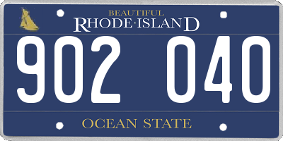 RI license plate 902040