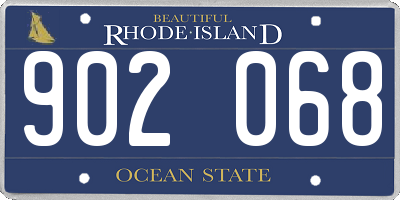 RI license plate 902068