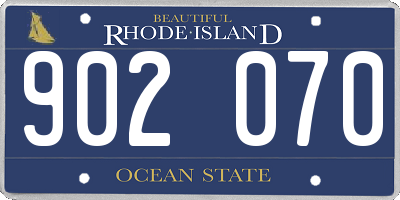 RI license plate 902070