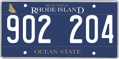 RI license plate 902204