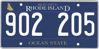 RI license plate 902205