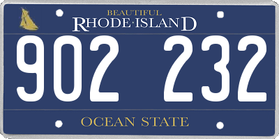 RI license plate 902232