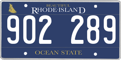 RI license plate 902289
