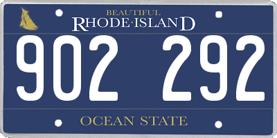 RI license plate 902292