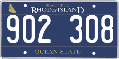 RI license plate 902308