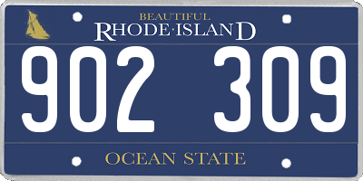 RI license plate 902309