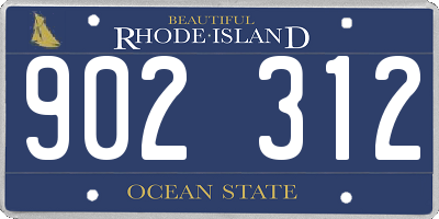 RI license plate 902312