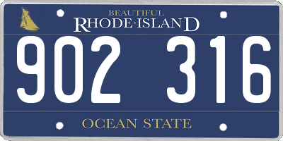 RI license plate 902316