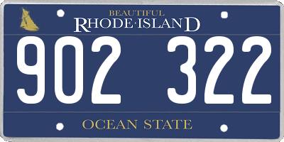 RI license plate 902322