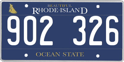 RI license plate 902326