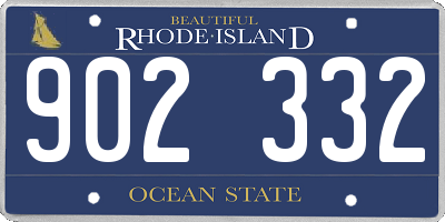 RI license plate 902332