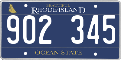 RI license plate 902345