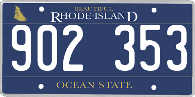 RI license plate 902353