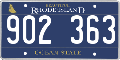RI license plate 902363