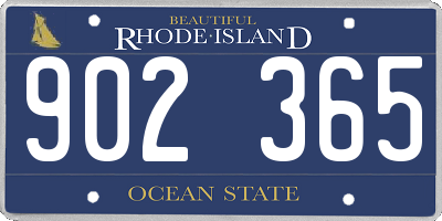 RI license plate 902365
