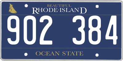 RI license plate 902384