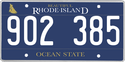 RI license plate 902385