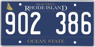 RI license plate 902386