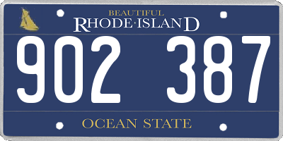 RI license plate 902387