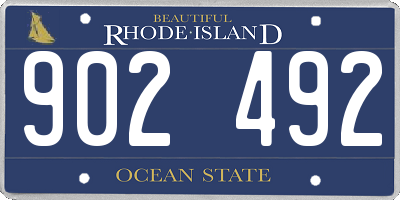 RI license plate 902492