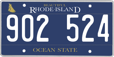 RI license plate 902524