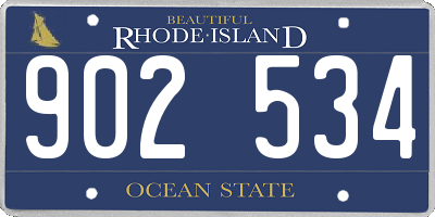 RI license plate 902534