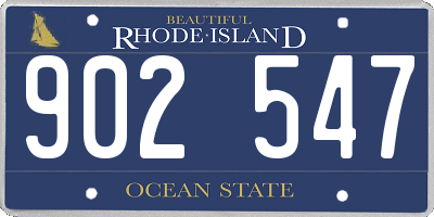 RI license plate 902547