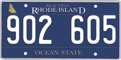 RI license plate 902605