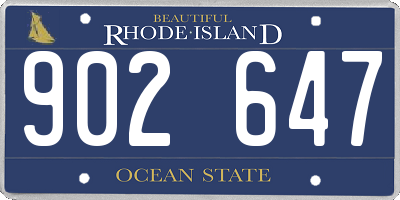 RI license plate 902647
