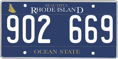 RI license plate 902669