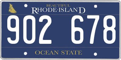 RI license plate 902678