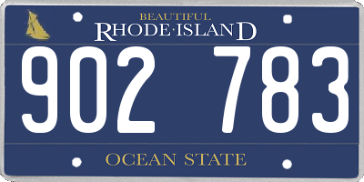 RI license plate 902783