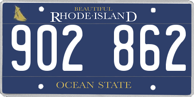 RI license plate 902862