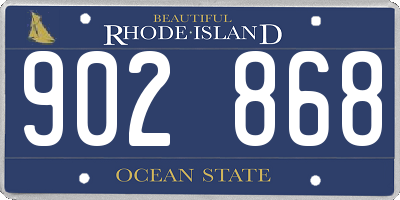 RI license plate 902868