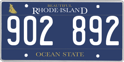 RI license plate 902892