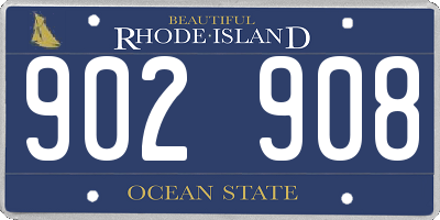 RI license plate 902908