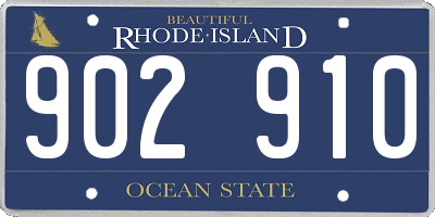 RI license plate 902910