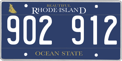 RI license plate 902912