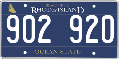 RI license plate 902920