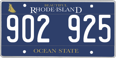 RI license plate 902925