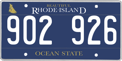 RI license plate 902926