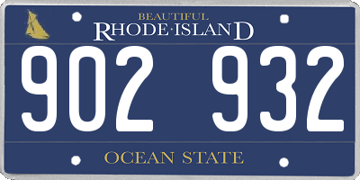 RI license plate 902932